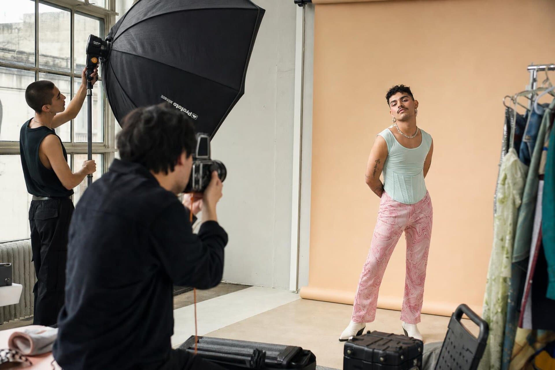 The Gaygency team on set during a campaign shoot